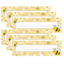 Teacher Created Resources® Buzzing Bees Flat Name Plates, 36 Per Pack, 6 Packs