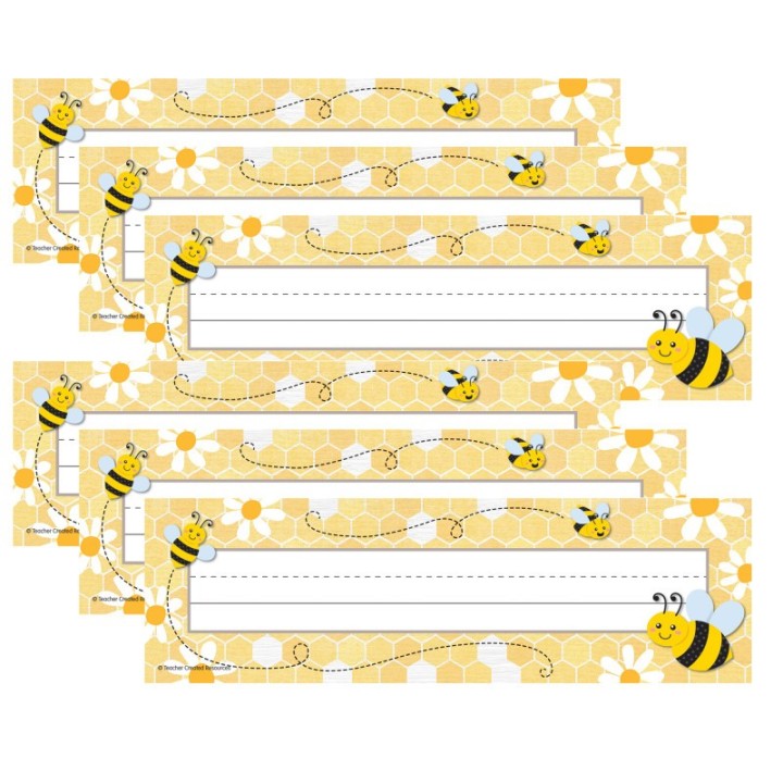 Teacher Created Resources® Buzzing Bees Flat Name Plates, 36 Per Pack, 6 Packs