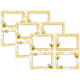 Teacher Created Resources® Buzzing Bees Name Tags/Labels - Multi-Pack, 3-1/2" x 2-1/2", 36 Per Pack, 3 Packs