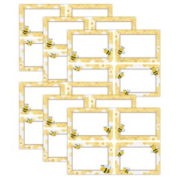Teacher Created Resources® Buzzing Bees Name Tags/Labels, Multi-Pack, 3-1/2" x 2-1/2", 36 Per Pack, 6 Packs