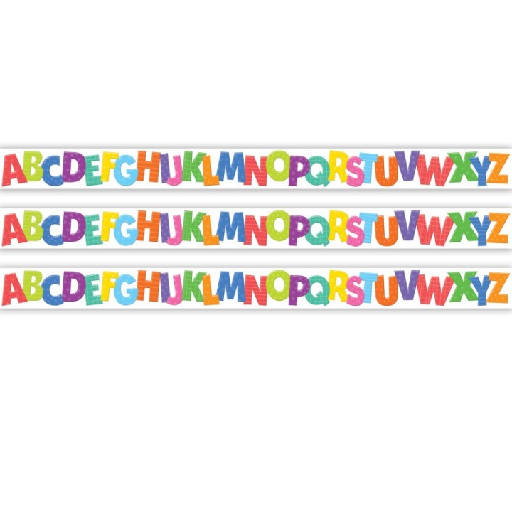 Teacher Created Resources® Colorful Alphabet Die-Cut Border Trim, 35 Feet Per Pack, 3 Packs