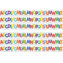 Teacher Created Resources® Colorful Alphabet Die-Cut Border Trim, 35 Feet Per Pack, 6 Packs
