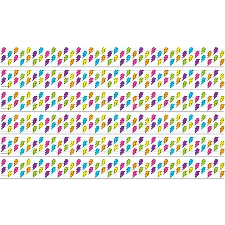 Teacher Created Resources® Brights 4Ever Lightning Bolts Straight Border Trim, 35 Feet Per Pack, 6 Packs