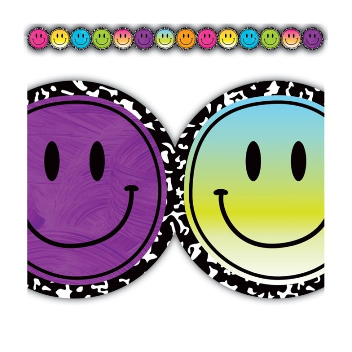 Teacher Created Resources® Brights 4Ever Smiley Faces Die-Cut Border Trim, 35 Feet