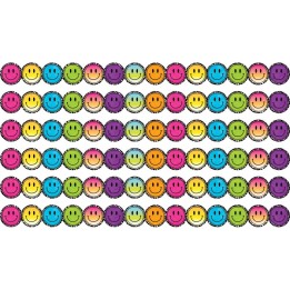 Teacher Created Resources® Brights 4Ever Smiley Faces Die-Cut Border Trim, 35 Feet Per Pack, 6 Packs