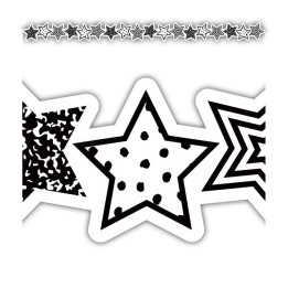 Teacher Created Resources® Black and White Stars Die-Cut Border Trim, 35 Feet