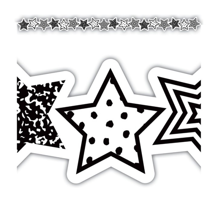 Teacher Created Resources® Black and White Stars Die-Cut Border Trim, 35 Feet