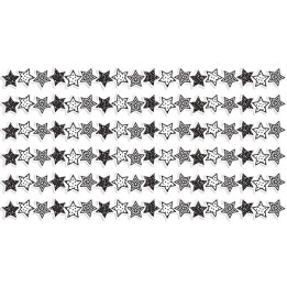 Teacher Created Resources® Black and White Stars Die-Cut Border Trim, 35 Feet Per Pack, 6 Packs