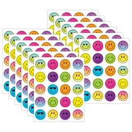 Teacher Created Resources® Brights 4Ever Smiley Faces Stickers, 120 Per Pack, 12 Packs