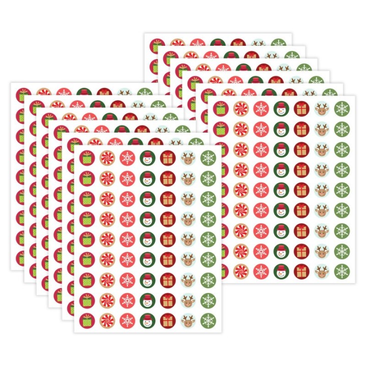 Teacher Created Resources® Winter Holiday Mini Stickers, 378 Per Pack, 12 Packs