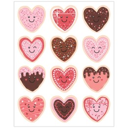Teacher Created Resources® Frosted Heart Cookies Stickers, Pack of 72