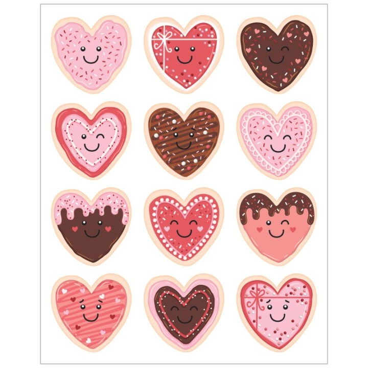 Teacher Created Resources® Frosted Heart Cookies Stickers, Pack of 72
