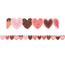 Teacher Created Resources® Frosted Heart Cookies Die-Cut Border Trim, 35 Feet