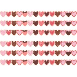 Teacher Created Resources® Frosted Heart Cookies Die-Cut Border Trim, 35 Feet Per Pack, 6 Packs