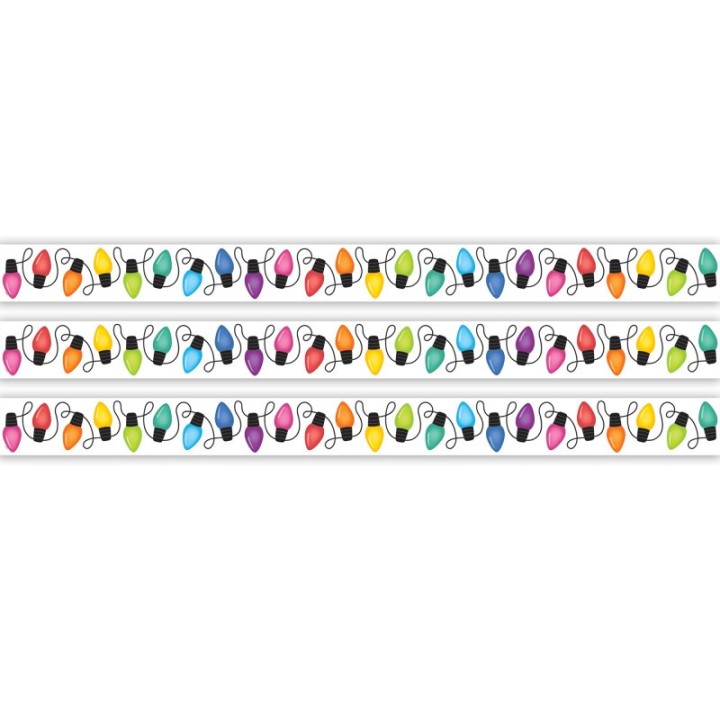 Teacher Created Resources® Colorful Holiday Lights Die-Cut Border Trim, 35 Feet Per Pack, 3 Packs