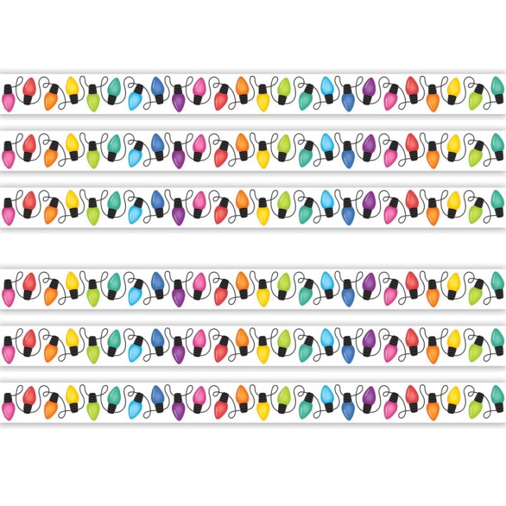 Teacher Created Resources® Colorful Holiday Lights Die-Cut Border Trim, 35 Feet Per Pack, 6 Packs