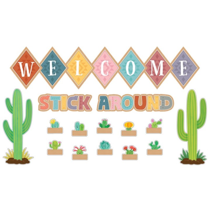 Teacher Created Resources® Happy Cactus Crew Welcome Bulletin Board Set, 48 Pieces