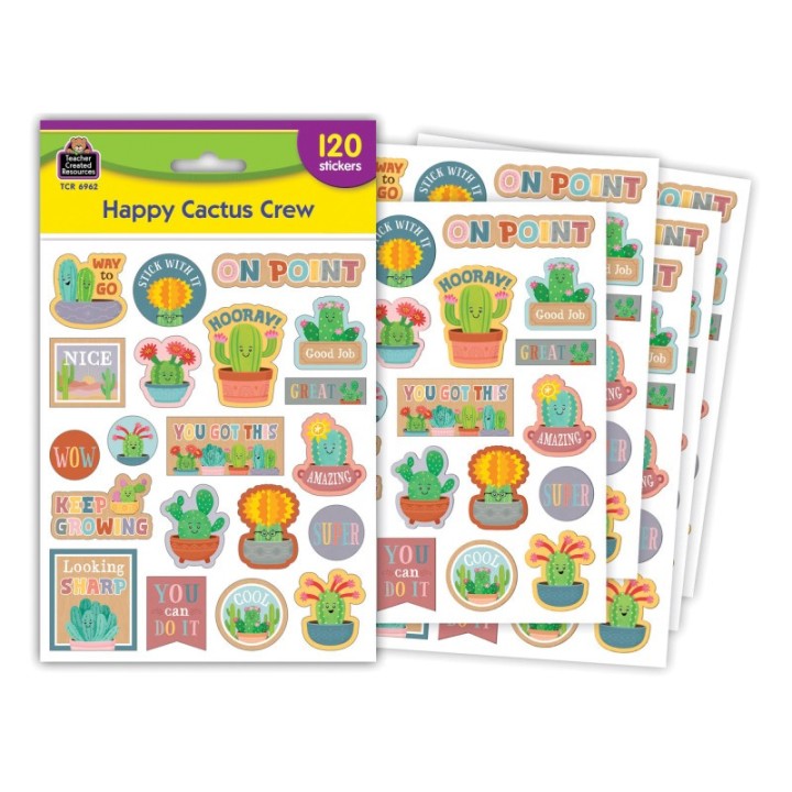 Teacher Created Resources® Happy Cactus Crew Stickers, Pack of 120