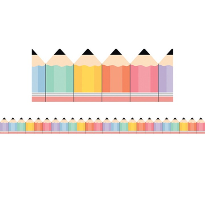 Teacher Created Resources® Multicolor Pencils Die-Cut Decorative Border Trim, 35 ft