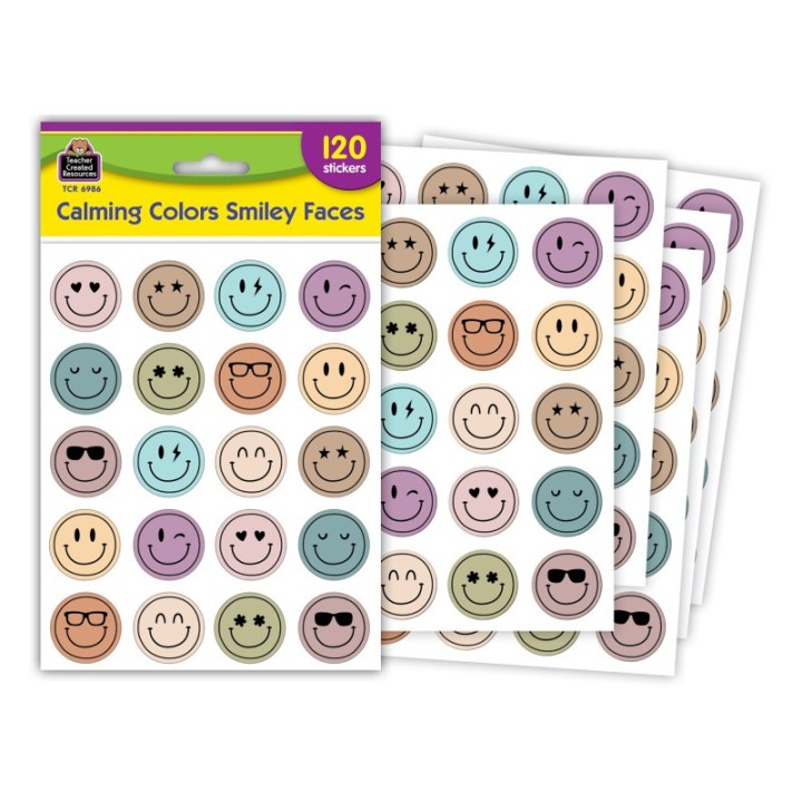 Teacher Created Resources® Calming Colors Smiley Faces Stickers, Pack of 120