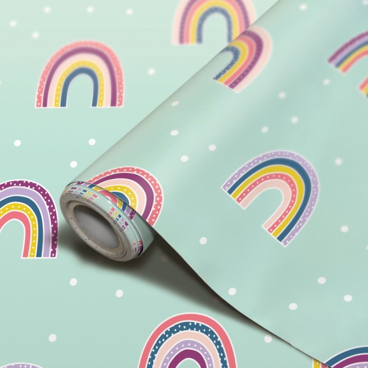 Teacher Created Resources® Peel and Stick Decorative Paper Roll, 17-1/2" x 10 ft, Oh Happy Day Rainbow