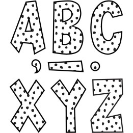 Teacher Created Resources® Black Painted Dots on White 7" Fun Font Letters