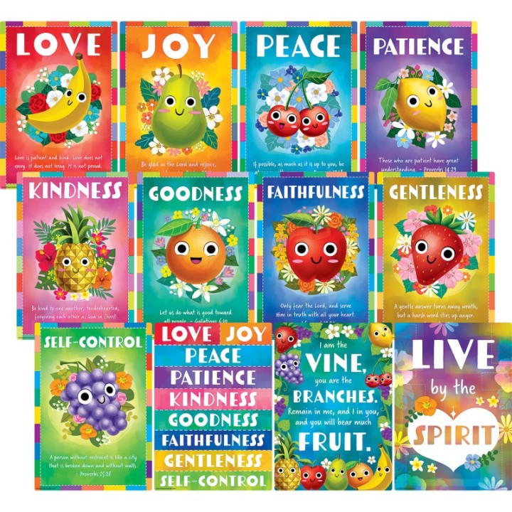 Teacher Created Resources® Fruit of the Spirit Small Poster Pack, 12 Posters