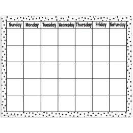 Teacher Created Resources® Black Painted Dots on White Calendar Chart, 17" x 22"