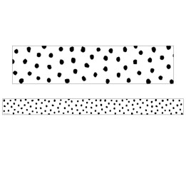 Teacher Created Resources® Black Painted Dots on White Straight Border Trim