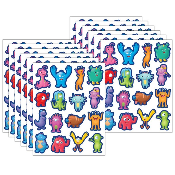 Teacher Created Resources® Monsters Stickers, 96 Per Pack, 12 Packs