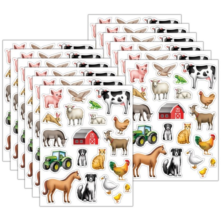 Teacher Created Resources® Farm Stickers, 120 Per Pack, 12 Packs