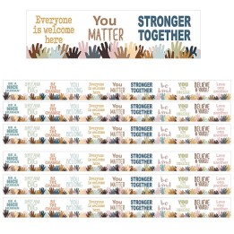 Teacher Created Resources® Everyone is Welcome Helping Hands Straight Border Trim, 35 Feet Per Pack, 6 Packs