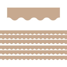 Teacher Created Resources® Light Brown Scalloped Border Trim, 35 Feet Per Pack, 6 Packs