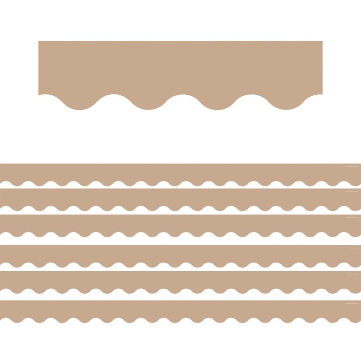 Teacher Created Resources® Light Brown Scalloped Border Trim, 35 Feet Per Pack, 6 Packs