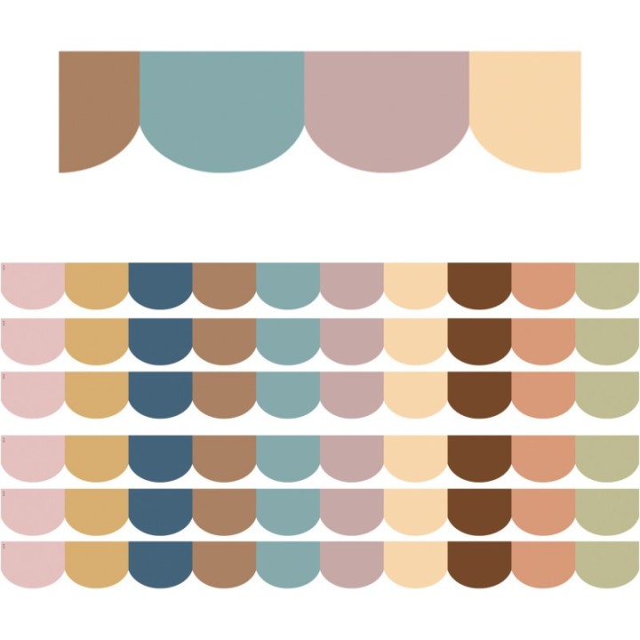 Teacher Created Resources® Everyone is Welcome Scalloped Die-Cut Border Trim, 35 Feet Per Pack, 6 Packs