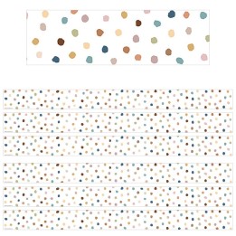 Teacher Created Resources® Everyone is Welcome Painted Dots Straight Border Trim, 35 Feet Per Pack, 6 Packs