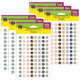 Teacher Created Resources® Everyone is Welcome Circles Mini Stickers Valu-Pak, 1144 Per Pack, 6 Packs