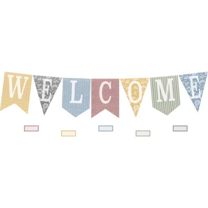 Teacher Created Resources® Classroom Cottage Pennants Welcome Bulletin Board Set, 53 Pieces
