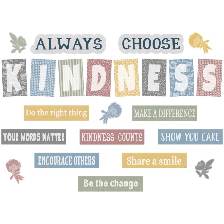 Teacher Created Resources® Classroom Cottage Always Choose Kindness Bulletin Board Set, 23 Pieces