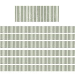 Teacher Created Resources® Classroom Cottage Sage Green Stripes Straight Border Trim, 35 Feet Per Pack, 6 Packs