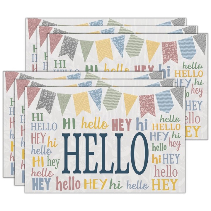 Teacher Created Resources® Classroom Cottage Hello Postcards, 30 Per Pack, 6 Packs