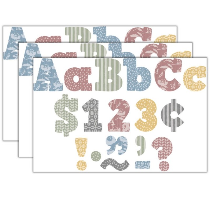 Teacher Created Resources® Classroom Cottage 4" Bold Block Letters Combo Pack, 230 Pieces Per Pack, 3 Packs