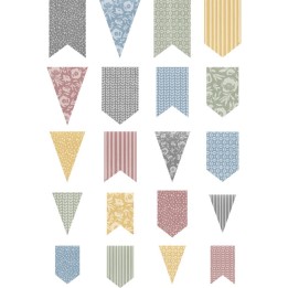 Teacher Created Resources® Classroom Cottage Pennants Accents - Assorted Sizes, Pack of 60