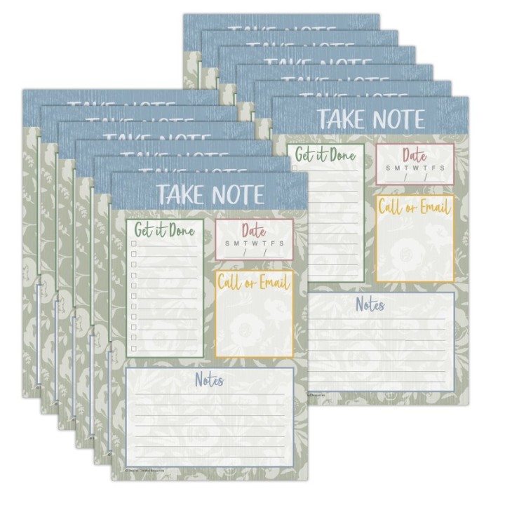 Teacher Created Resources® Classroom Cottage Notepad, 50 Sheets, Pack of 12