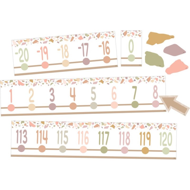 Teacher Created Resources® Terrazzo Tones Number Line (-20 to +120) Bulletin Board Set, 24 Pieces