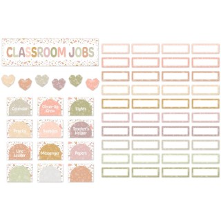 Teacher Created Resources® Terrazzo Tones Classroom Jobs Mini Bulletin Board Set, 59 Pieces