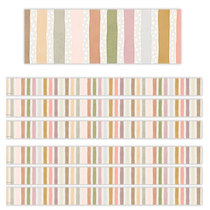 Teacher Created Resources® Terrazzo Tones Stripes Straight Border Trim, 35 Feet Per Pack, 6 Packs