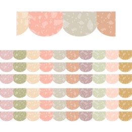 Teacher Created Resources® Terrazzo Tones Scalloped Die-Cut Border Trim, 35 Feet Per Pack, 6 Packs