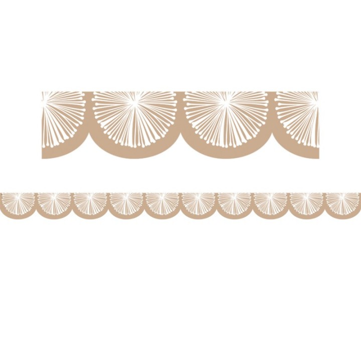Teacher Created Resources® Natural Poms Scalloped Die-Cut Border Trim, 35 Feet