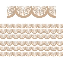 Teacher Created Resources® Natural Poms Scalloped Die-Cut Border Trim, 35 Feet Per Pack, 6 Packs